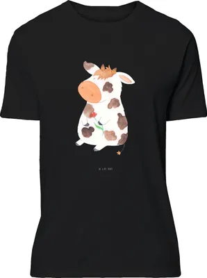Produktbild von Mr. & Mrs. Panda Tshirt Kuh - Schwarz - Geschenk, Bauernhof, Spruch, Motivtion, Hof, Shirt, S T-Shirt, oberteil, Kühe, Statementshirt
