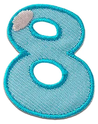 Produktbild von Zahl 8 - 3.3 x 2.5 cm: Zahl/Ziffer Bunt - Aufnäher, Bügelbild, Aufbügler, Applikationen, Patches, Flicken, Zum Aufbügeln