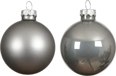 Produktbild von Weihnachtskugeln Glas 3,5cm 16 Stück - Zart Grau