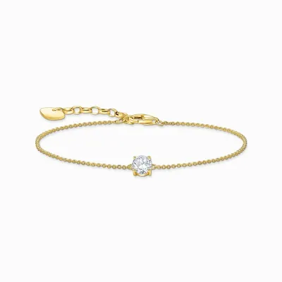 Immagine prodotto di Thomas Sabo A2156-414-14-L19V Bracciale con ciondolo in zirconi bianchi, placcato oro