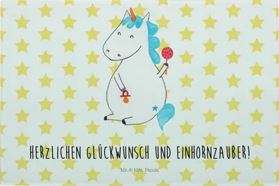 Produktbild von Mr. & Mrs. Panda schneidunterlage Einhorn Baby - Weiß - Geschenk, Glas Schneidbrett, Party, Schneideplatte, Hackbrett, Glasschneidebrett, Schneidebrett Aus, Geburtstag
