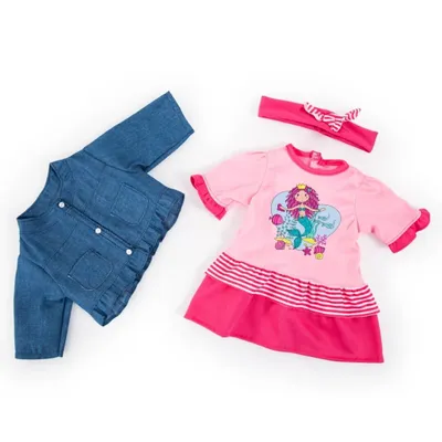 Zdjęcie produktu dla 3-częściowy zestaw sukienek dla lalek do 38 cm, motyw syrenki