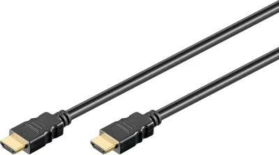 Immagine prodotto di Goobay 51820 Cavo HDMI™ ad alta velocità, placcato oro, 2 m, nero - Spina HDMI™ (tipo A) > Spina HDMI™ (tipo A)