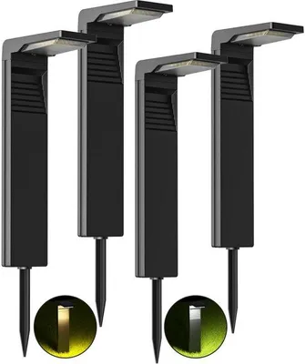 Obrázek produktu pro Solární venkovní osvětlení do zahrady – sada 4 kusů – vodotěsné (IP65) – solární lampy vhodné pro zahrady, pergoly a chodníky