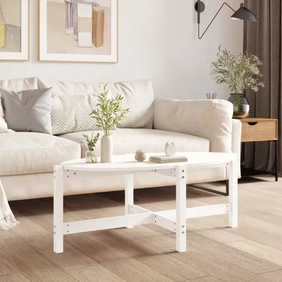 Produktbild von Couchtisch Weiß 118x63x45 cm Massivholz Kiefer , Couchtische Design 2024