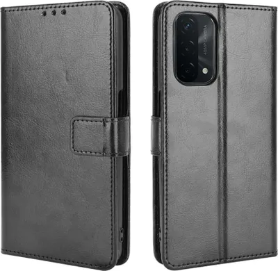 Produktbild von Für OPPO A54 5G Leder SchutzHülle Schwarz