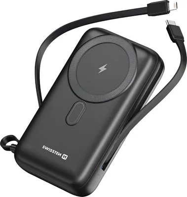 Produktbild von Swissten - MagSafe Powerbank 20 000 mAh s kabelem (20 W)