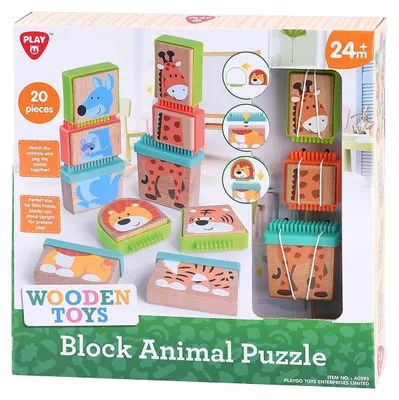 Obrázok produktu pre Drevené puzzle zvieratká - vzdelávacia hračka 20 kusov