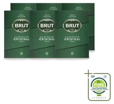 Productafbeelding van 6 x Brut Original Eau de Toilette - 100 ml - Grote verpakking - 6 stuks