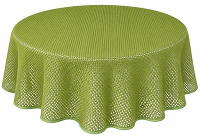 Produktbild von Tischdecke Gartentischdecke Karo Grün 160 cm rund Outdoor Weichschaum PVC Terrasse Garten rutschfest wetterfest