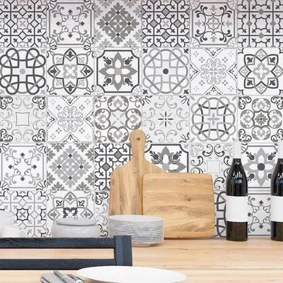 Productafbeelding van Tegelstickers voor badkamer en keuken – Cementtegels muurstickers 15 x 15 cm – 30 stuks