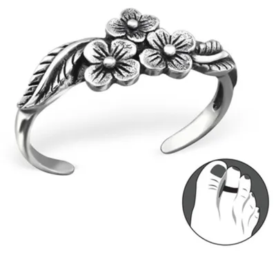 Produktbild von Silber Zehenring Blumen