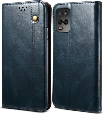 Image de Etui pour OPPO A54 4G, étui en cuir avec fonction stand bleu