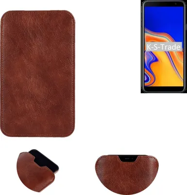 Produktbild von K-S-Trade Schutzhülle Handyhülle kompatibel mit Samsung Galaxy J4+ Handytasche Kunstleder Sleeve in braun