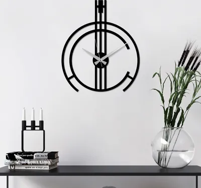 Image de Opviq, Intricate, horloges murales, noir, métal, 49 x 38 cm
