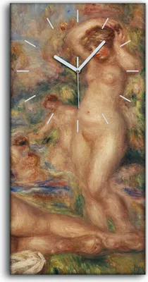 Produktbild von Wandkunst Leinwand Bild Uhr Quarz 30x60 Malerei Nackte Menschen Bäume Kunst - weiße Hände
