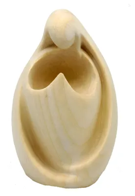 Image de Madonna Lourdes, figurine en bois naturel, 9 cm, pour crèche de Noël