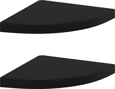 Obrázok produktu pre vidaXL Rohové plávajúce police 2 ks čierne 35x35x3,8 cm MDF