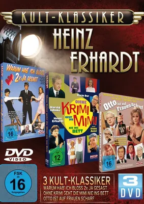 Produktbild von Kultklassiker mit Heinz Erhardt (3DVDs: Ohne Krimi geht die Mimi nie ins Bett, Otto ist auf Frauen scharf, Warum hab' ich bloß zweimal ja gesagt)