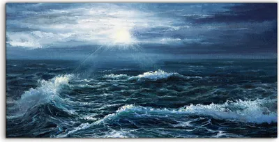 Produktbild von Coloray Canvas 100x50  Wandbild Leinwand Bilder Kunst Ozean Meereswellen Meeressturm