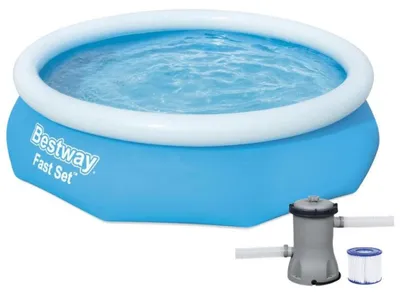 Produktbild von Bestway Fast Set 57270, 3638 l, Aufblasbarer Pool, Blau, 11,1 kg