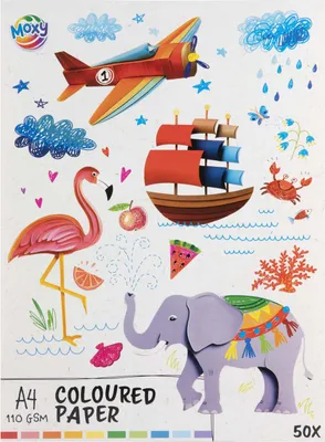 Image de Groupe de bricolage créatif, papier coloré A4, 50 feuilles - 10 couleurs