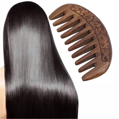 Produktbild von Sandelholz Bartkamm Holzkamm breit Taschenformat – Haarstyling antistatisch Männer Bart Kamm