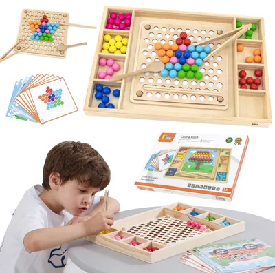 Obrázek produktu pro Viga Dřevěný míček Chyť a zápas hra Montessori Puzzle