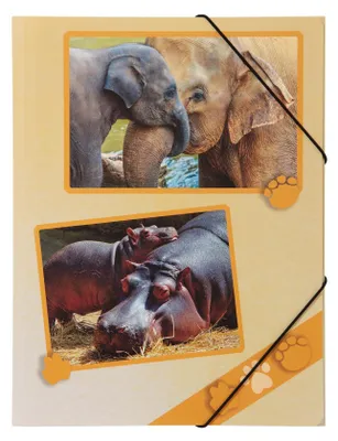 Produktbild von Pagna Gummizugmappe A4 PP Zootiere 3 Einschlagklappen