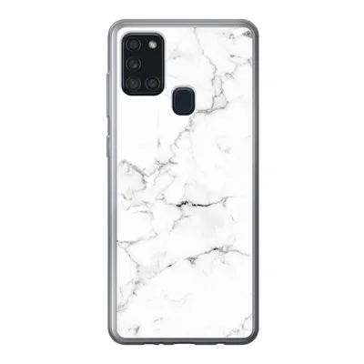 Produktbild von MuchoWow® Handyhülle Schutzhülle Hülle für Samsung Galaxy A21s Marmor - Weiß - Grau - Luxus - Marmoroptik - Strukturiert Silikon Softcase Handy Hülle - Hartschale