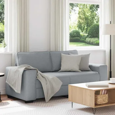 Produktbild von 2-Sitzer-Sofa Hellgrau 140 cm Stoff, Schlafsofas DesignMöbel