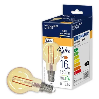 A Müller Licht LED lamp and its packaging are shown against a white background.
