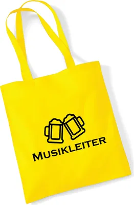 Produktbild von Huuraa Jutebeutel Musikleiter Schützenfest 10 Liter Yellow Baumwolle Tasche Geschenkidee