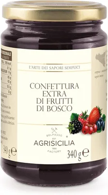 Immagine prodotto di Agrisicilia confettura extra di frutti di bosco 340g, Perfetta per cheesecake, crostate e formaggi, dal gusto intenso