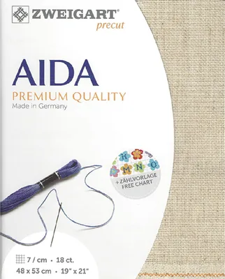 Produktbild von AIDA Zweigart precut 18 ct. Rustico-Aida 3292 Farbe 54, Zählstoff für Kreuzstich 48x53cm