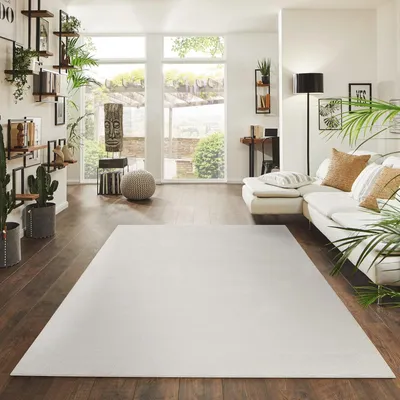 Produktbild von Jimri 3015 Teppich 120 x 170 cm - Creme-Weiß, Niedriger Flor