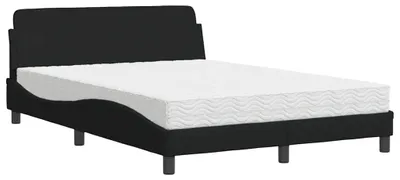 Produktbild von vidaXL Bett mit Matratze "Dover" Schwarz 120x200 cm Stoff