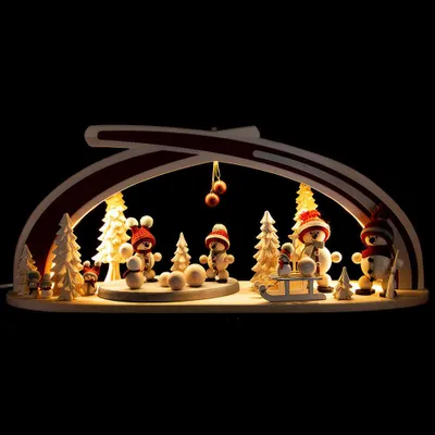 Produktbild von Schwibbogen aus Massivholz Schneebällchen (59x30cm) von RATAGS Holzdesign
