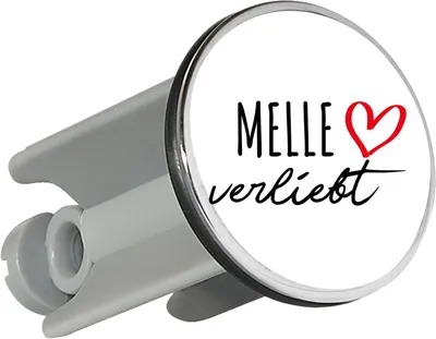 Produktbild von Huuraa Waschbeckenstöpsel Melle verliebt 4cm höhenverstellbar Abflussstopfen Geschenkidee