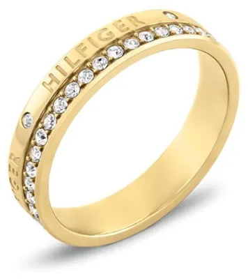 Obrázok produktu pre Pozlátený prsteň s kryštálmi Mini Crystals 2780911 - Obvod: 52 mm
