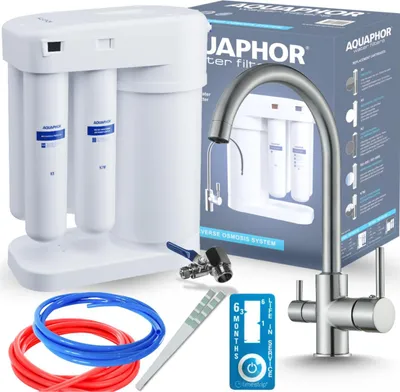 Produktbild von 3-Wege Küchenarmatur Ari Linko mit Wasserfilter Anschluss, 360 Schwenkbar, Keramikkartusche, Edelstahl Inox