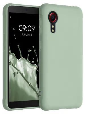 Produktbild von kwmobile Handyhülle für Samsung Galaxy Xcover 5 Hülle - TPU Case - Kabelloses Laden - Schutzhülle Cover in Graugrün
