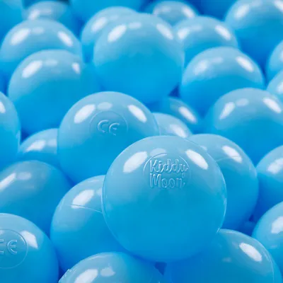 Image de KiddyMoon 50 ∅ 7cm Boules de jeu pour le bain Boules en plastique pour enfants EU, Baby Blue