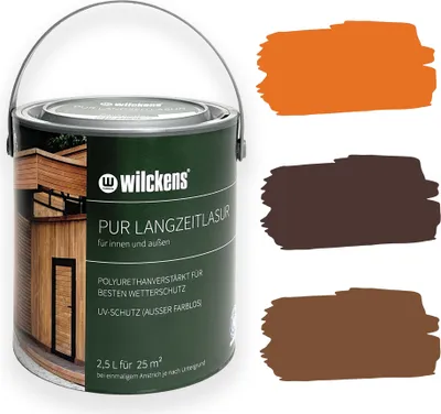Produktbild von Wilckens PUR Langzeitlasur 5 Liter, Farbe:Teak