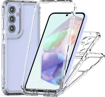Immagine prodotto di Custodia trasparente per Samsung Galaxy A55, Custodia ibrida antiurto in TPU e PC trasparente
