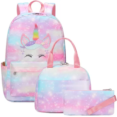 Productafbeelding van Omgoods - Meisjes Schoolrugzak 3-in-1 Set met Lunchtas en Pennenetui