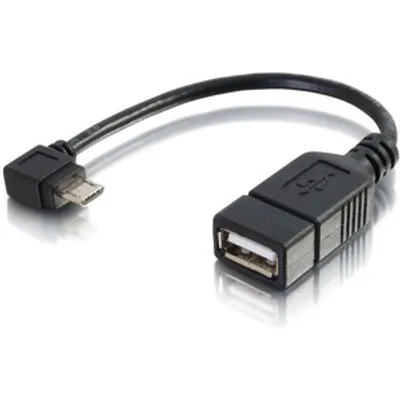 Produktbild von C2G USB Micro-B auf USB OTG Geräteadapter - Kabeladapter (USB Micro-B, USB-A, Stecker/Buchse, 0,15 m, Schwarz)