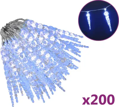 Obrázek produktu pro vidaXL Icicle Light Chain 200 LED modrá 20 m akrylové PVC