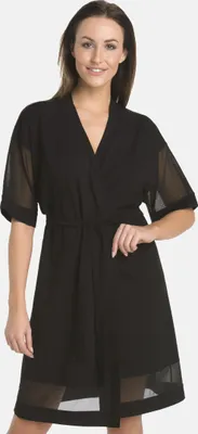 Immagine prodotto di Vestaglia Teyli in viscosa con bordo in rete Betti Donna 2903 nero XXL