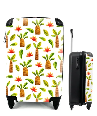 Produktbild von MuchoWow® Koffer Handgepäck Trolley Rollkoffer Kleine Reisekoffer mit 4 Rollen - Dschungel - Palme - Blätter - Cabin Size < 55x40x23 cm & 55x40x20 cm - Fotokoffer - Kabinenkoffer - Boardgepäck - Reise-Box - Reisekoffer - Reisegepäck - Koffer mit Bild - Trolley für Kinder
